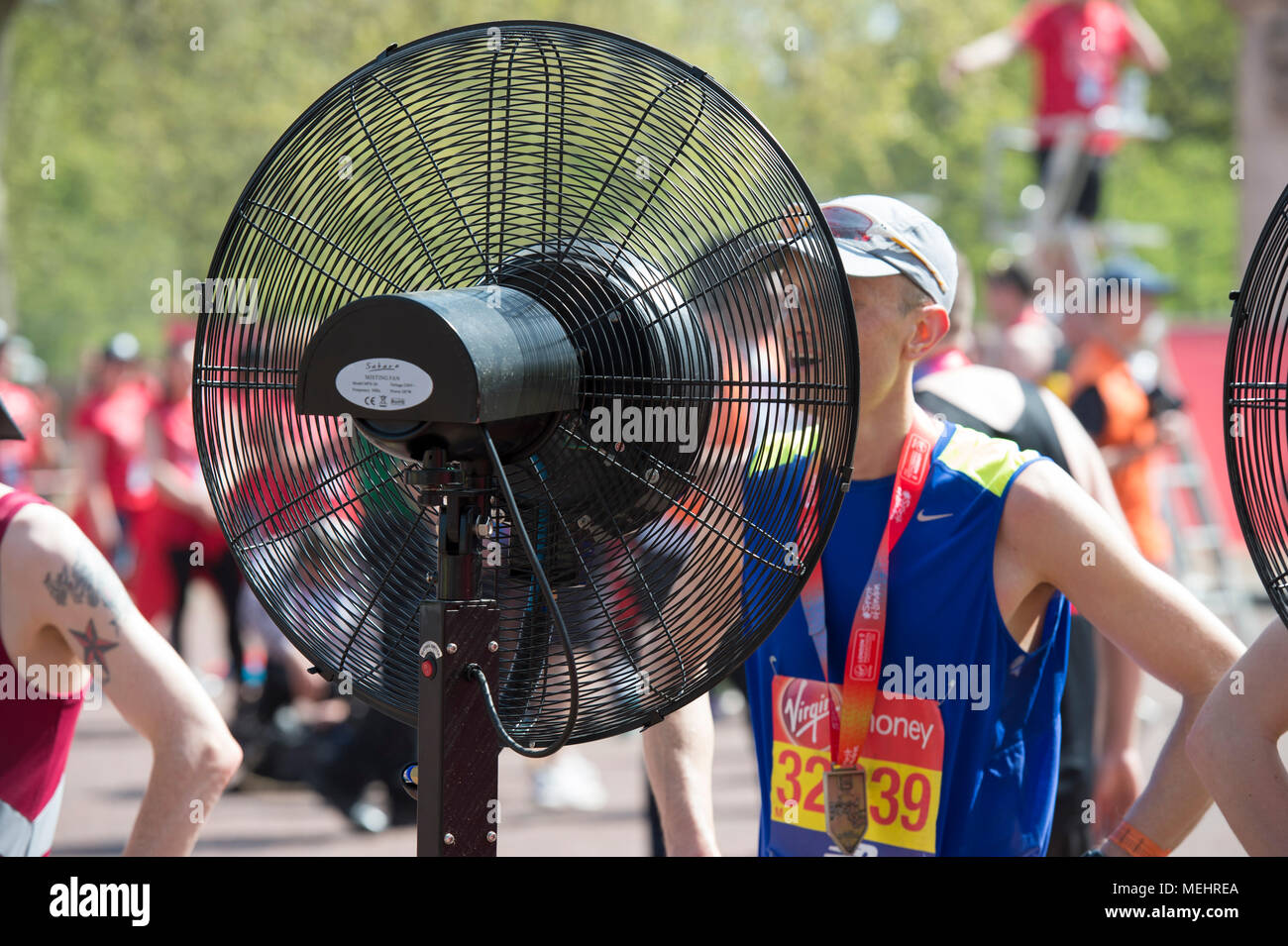 Cooling Down In Hot Weather Stock Photos Cooling Down In Hot - the mall london uk 22 april 2018 the virgin money london marathon